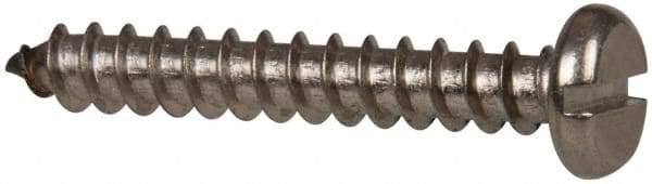 Value Collection - #12 Pan Head Slotted Sheet Metal Screw - Stainless Steel, 1-1/2" Length Under Head, Grade 316 - USA Tool & Supply