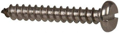 Value Collection - #12 Pan Head Slotted Sheet Metal Screw - Stainless Steel, 1-1/2" Length Under Head, Grade 316 - USA Tool & Supply