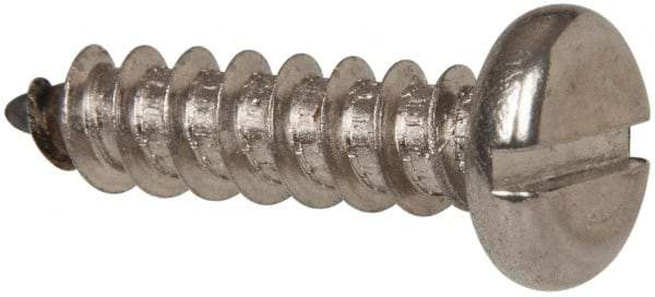Value Collection - #14 Pan Head Slotted Sheet Metal Screw - Stainless Steel, 1" Length Under Head, Grade 316 - USA Tool & Supply