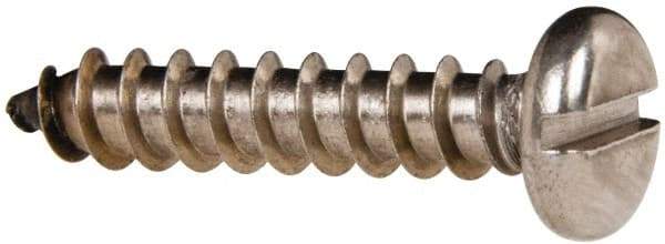 Value Collection - #14 Pan Head Slotted Sheet Metal Screw - Stainless Steel, 1-1/4" Length Under Head, Grade 316 - USA Tool & Supply