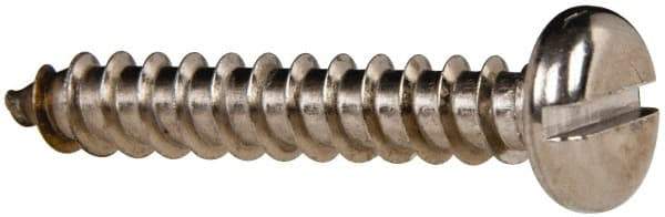 Value Collection - #14 Pan Head Slotted Sheet Metal Screw - Stainless Steel, 1-1/2" Length Under Head, Grade 316 - USA Tool & Supply