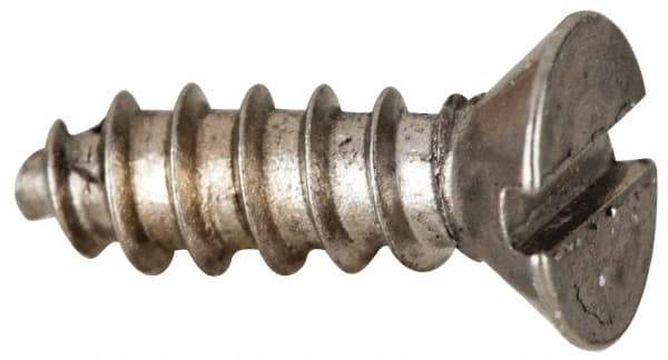 Value Collection - #4 Flat Head Slotted Sheet Metal Screw - Stainless Steel, 3/8" OAL, Grade 316 - USA Tool & Supply
