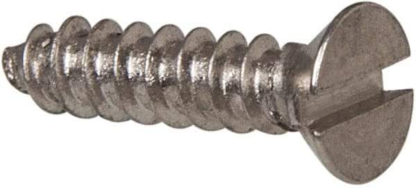 Value Collection - #4 Flat Head Slotted Sheet Metal Screw - Stainless Steel, 1/2" OAL, Grade 316 - USA Tool & Supply