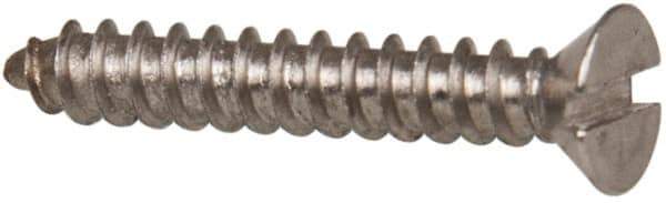Value Collection - #4 Flat Head Slotted Sheet Metal Screw - Stainless Steel, 3/4" OAL, Grade 316 - USA Tool & Supply