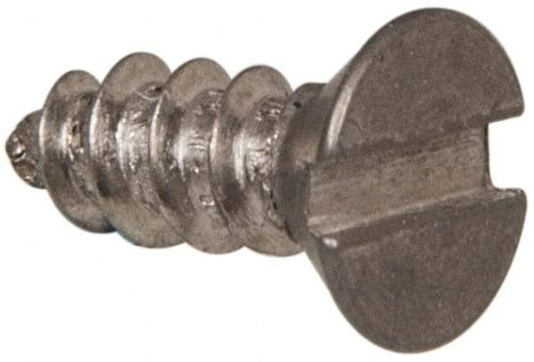 Value Collection - #6 Flat Head Slotted Sheet Metal Screw - Stainless Steel, 3/8" OAL, Grade 316 - USA Tool & Supply