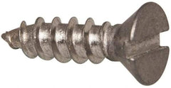 Value Collection - #6 Flat Head Slotted Sheet Metal Screw - Stainless Steel, 1/2" OAL, Grade 316 - USA Tool & Supply
