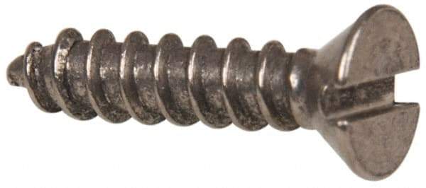 Value Collection - #6 Flat Head Slotted Sheet Metal Screw - Stainless Steel, 5/8" OAL, Grade 316 - USA Tool & Supply