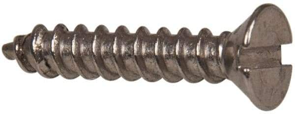 Value Collection - #6 Flat Head Slotted Sheet Metal Screw - Stainless Steel, 3/4" OAL, Grade 316 - USA Tool & Supply