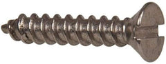 Value Collection - #6 Flat Head Slotted Sheet Metal Screw - Stainless Steel, 3/4" OAL, Grade 316 - USA Tool & Supply