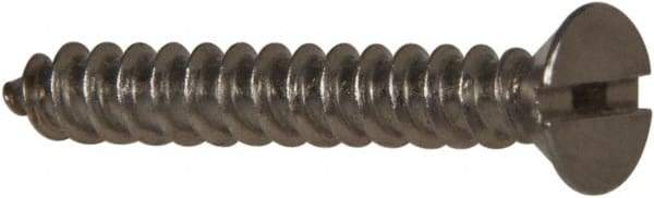Value Collection - #6 Flat Head Slotted Sheet Metal Screw - Stainless Steel, 1" OAL, Grade 316 - USA Tool & Supply
