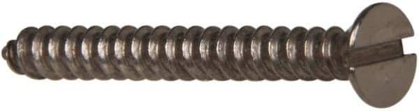 Value Collection - #6 Flat Head Slotted Sheet Metal Screw - Stainless Steel, 1-1/4" OAL, Grade 316 - USA Tool & Supply