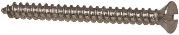 Value Collection - #6 Flat Head Slotted Sheet Metal Screw - Stainless Steel, 1-1/2" OAL, Grade 316 - USA Tool & Supply