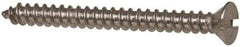 Value Collection - #6 Flat Head Slotted Sheet Metal Screw - Stainless Steel, 1-1/2" OAL, Grade 316 - USA Tool & Supply