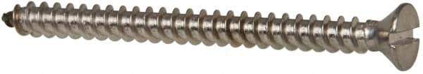 Value Collection - #8 Flat Head Slotted Sheet Metal Screw - Stainless Steel, 2" OAL, Grade 316 - USA Tool & Supply