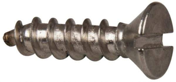 Value Collection - #10 Flat Head Slotted Sheet Metal Screw - Stainless Steel, 3/4" OAL, Grade 316 - USA Tool & Supply