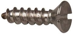 Value Collection - #10 Flat Head Slotted Sheet Metal Screw - Stainless Steel, 3/4" OAL, Grade 316 - USA Tool & Supply