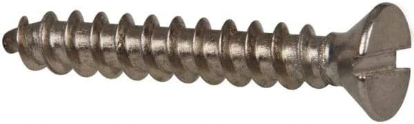 Value Collection - #10 Flat Head Slotted Sheet Metal Screw - Stainless Steel, 1-1/4" OAL, Grade 316 - USA Tool & Supply