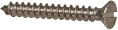 Value Collection - #10 Flat Head Slotted Sheet Metal Screw - Stainless Steel, 1-1/2" OAL, Grade 316 - USA Tool & Supply
