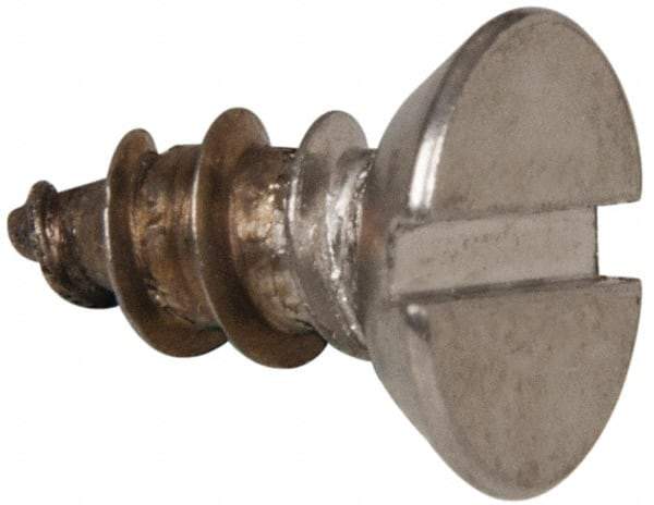 Value Collection - #12 Flat Head Slotted Sheet Metal Screw - Stainless Steel, 1/2" OAL, Grade 316 - USA Tool & Supply