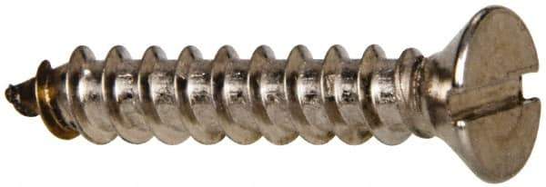 Value Collection - #12 Flat Head Slotted Sheet Metal Screw - Stainless Steel, 1-1/4" OAL, Grade 316 - USA Tool & Supply
