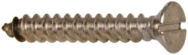 Value Collection - #12 Flat Head Slotted Sheet Metal Screw - Stainless Steel, 1-1/2" OAL, Grade 316 - USA Tool & Supply