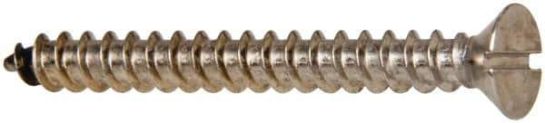 Value Collection - #12 Flat Head Slotted Sheet Metal Screw - Stainless Steel, 2" OAL, Grade 316 - USA Tool & Supply