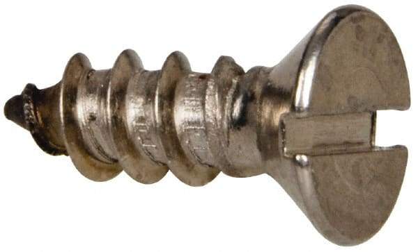 Value Collection - #14 Flat Head Slotted Sheet Metal Screw - Stainless Steel, 3/4" OAL, Grade 316 - USA Tool & Supply