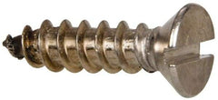 Value Collection - #14 Flat Head Slotted Sheet Metal Screw - Stainless Steel, 1" OAL, Grade 316 - USA Tool & Supply