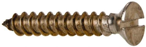 Value Collection - #14 Flat Head Slotted Sheet Metal Screw - Stainless Steel, 1-1/2" OAL, Grade 316 - USA Tool & Supply
