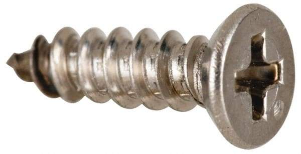 Value Collection - #4 Flat Head Phillips Sheet Metal Screw - Stainless Steel, 3/8" OAL, Grade 316 - USA Tool & Supply