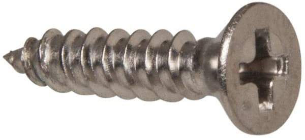 Value Collection - #4 Flat Head Phillips Sheet Metal Screw - Stainless Steel, 1/2" OAL, Grade 316 - USA Tool & Supply