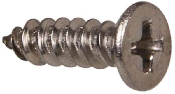 Value Collection - #6 Flat Head Phillips Sheet Metal Screw - Stainless Steel, 3/8" OAL, Grade 316 - USA Tool & Supply
