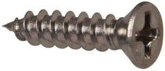 Value Collection - #6 Flat Head Phillips Sheet Metal Screw - Stainless Steel, 5/8" OAL, Grade 316 - USA Tool & Supply