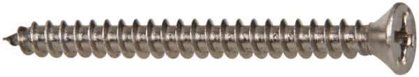 Value Collection - #6 Flat Head Phillips Sheet Metal Screw - Stainless Steel, 1-1/2" OAL, Grade 316 - USA Tool & Supply