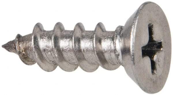 Value Collection - #10 Flat Head Phillips Sheet Metal Screw - Stainless Steel, 5/8" OAL, Grade 316 - USA Tool & Supply