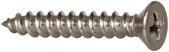 Value Collection - #10 Flat Head Phillips Sheet Metal Screw - Stainless Steel, 1-1/4" OAL, Grade 316 - USA Tool & Supply