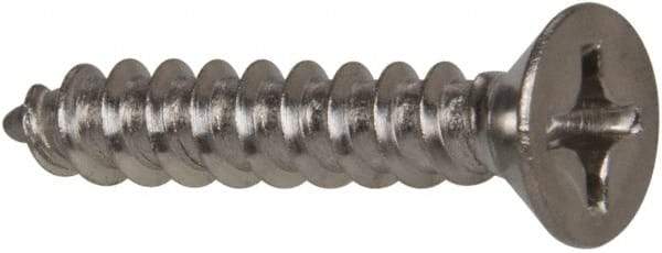 Value Collection - #12 Flat Head Phillips Sheet Metal Screw - Stainless Steel, 1-1/4" OAL, Grade 316 - USA Tool & Supply
