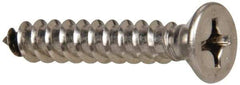 Value Collection - #14 Flat Head Phillips Sheet Metal Screw - Stainless Steel, 1-1/2" OAL, Grade 316 - USA Tool & Supply