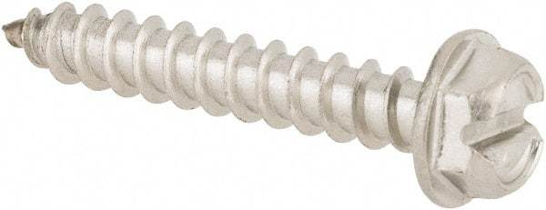 Value Collection - #8 Hex Washer Head Slotted Sheet Metal Screw - Stainless Steel, 1" Length Under Head, Grade 316 - USA Tool & Supply