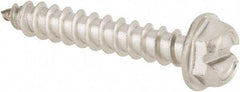 Value Collection - #8 Hex Washer Head Slotted Sheet Metal Screw - Stainless Steel, 1" Length Under Head, Grade 316 - USA Tool & Supply