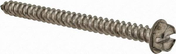 Value Collection - #8 Hex Washer Head Slotted Sheet Metal Screw - Stainless Steel, 2" Length Under Head, Grade 316 - USA Tool & Supply