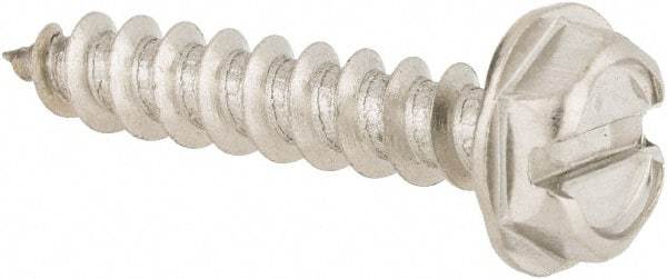 Value Collection - #10 Hex Washer Head Slotted Sheet Metal Screw - Stainless Steel, 1" Length Under Head, Grade 316 - USA Tool & Supply