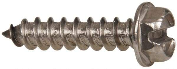 Value Collection - #12 Hex Washer Head Slotted Sheet Metal Screw - Stainless Steel, 1" Length Under Head, Grade 316 - USA Tool & Supply