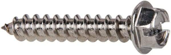 Value Collection - #12 Hex Washer Head Slotted Sheet Metal Screw - Stainless Steel, 1-1/4" Length Under Head, Grade 316 - USA Tool & Supply