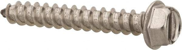 Value Collection - #12 Hex Washer Head Slotted Sheet Metal Screw - Stainless Steel, 1-1/2" Length Under Head, Grade 316 - USA Tool & Supply