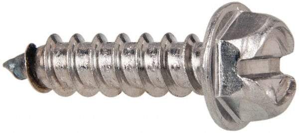 Value Collection - #14 Hex Washer Head Slotted Sheet Metal Screw - Stainless Steel, 1" Length Under Head, Grade 316 - USA Tool & Supply