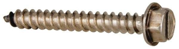 Value Collection - #14 Hex Washer Head Slotted Sheet Metal Screw - Stainless Steel, 2" Length Under Head, Grade 316 - USA Tool & Supply