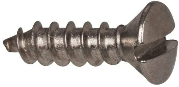 Value Collection - #6 Oval Head Slotted Sheet Metal Screw - Stainless Steel, 1/2" OAL, Grade 316 - USA Tool & Supply