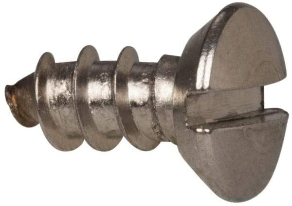 Value Collection - #8 Oval Head Slotted Sheet Metal Screw - Stainless Steel, 3/8" OAL, Grade 316 - USA Tool & Supply