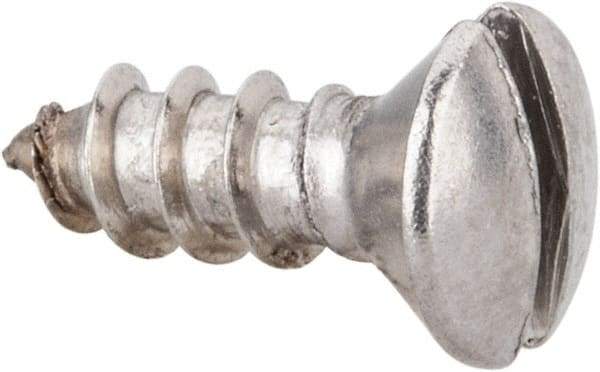Value Collection - #8 Oval Head Slotted Sheet Metal Screw - Stainless Steel, 1/2" OAL, Grade 316 - USA Tool & Supply